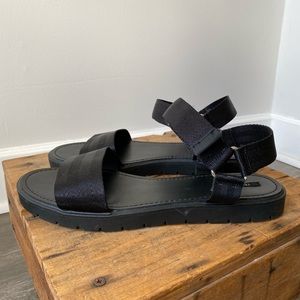 Never worn black strap sandals